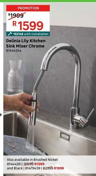 Leroy Merlin Delinia lily kitchen sink mixer chrome offer