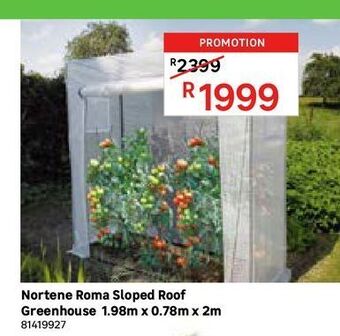 Leroy Merlin Nortene roma sloped roof greenhouse 1.98m x 0.78m x 2m offer