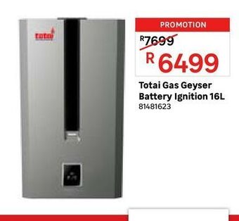 Totai 20l gas geyser offer at Builders Warehouse