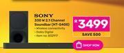 Game Sony 330w 2.1 channel soundbar ht-s400 offer