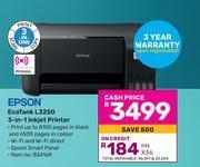 Game Epson ecotank l3250 3-in-1 inkjet printer offer