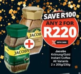 Checkers Jacobs Krönung/Gold Instant Coffee All Variants 2 x 200g/230g offer