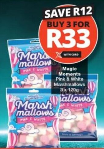 Magic Moments Pink & White Marshmallows 3x 120g