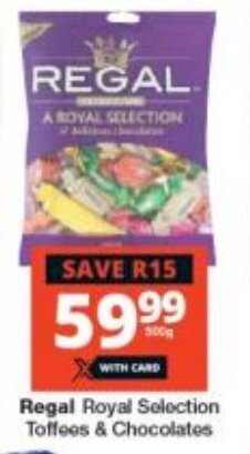 Checkers Regal Royal Selection Toffees & Chocolates offer