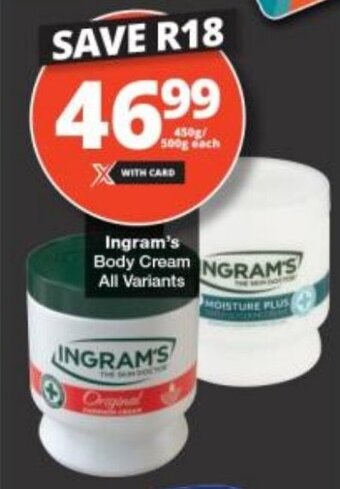 Checkers Ingram's Body Cream All Variants offer