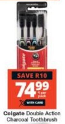 Checkers Colgate Double Action Charcoal Toothbrush offer