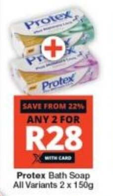 Checkers Protex Bath Soap All Variants 2 x 150g offer