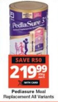 Checkers Pediasure Meal Replacement All Variants offer