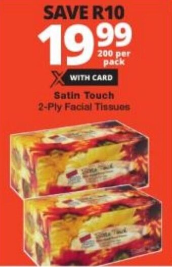 Checkers Satin Touch 2-Ply Facial Tissues offer