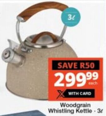 Checkers Woodgrain Whistling Kettle 3L offer