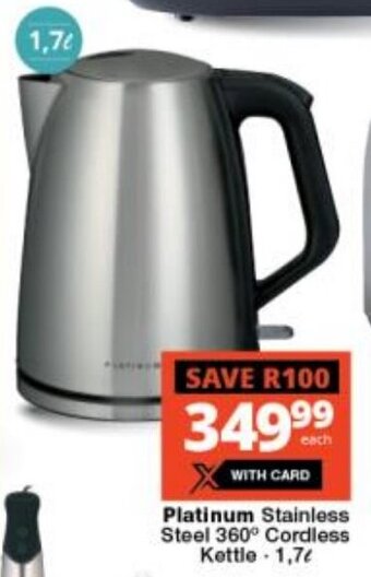 Checkers Platinum Stainless Steel 360° Cordless Kettle - 1,7L offer