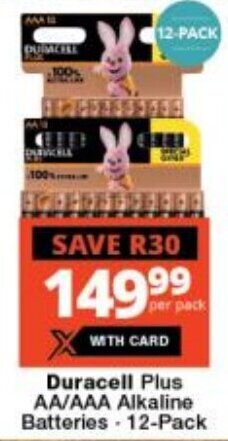 Duracell Plus AA/AAA Alkaline Batteries 12-Pack