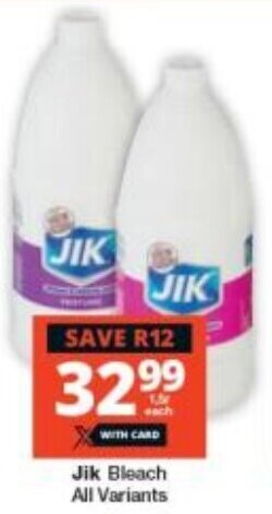 Checkers Jik Bleach All Variants offer