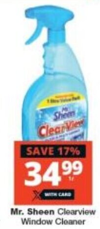 Checkers Mr. Sheen Clearview Window Cleaner offer