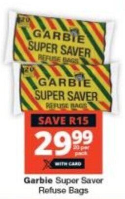Checkers Garbie Super Saver Refuse Bags offer