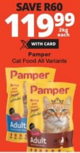 Checkers Pamper Cat Food All Variants offer