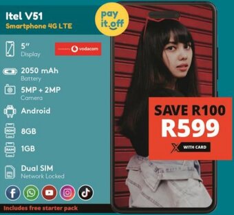 Checkers Itel V51 Smartphone 4G LTE offer