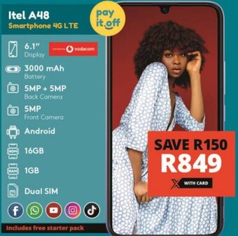 Checkers Itel A48 Smartphone 4G LTE offer