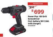 Power plus 18v drill screwdriver 81480609