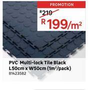 Leroy Merlin Pvc multi lock tile black l50cm x w50cm (1 sqm/pack) 81423582-per sqm offer