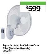 Leroy Merlin Equation wall fan white 40cm 45w (includes remote) 81402019 offer