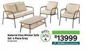 Leroy Merlin Naterial etos wicker sofa set 4 piece grey 81484300 offer