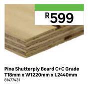 Leroy Merlin Pine shutterply board c+c grade t18mm x w1220mm x l2440mm 81477431 offer