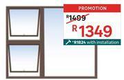Leroy Merlin Aluminium top hung window bronze w1500mm x h1200mm 81472228 offer