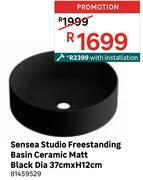 Leroy Merlin Sensea studio freestanding basin ceramic (matt black) 81459529 offer