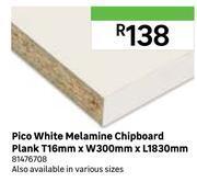 Leroy Merlin Pico white melamine chipboard plank t16mm x w300mm x l1830mm 81476708 offer