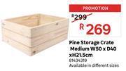 Leroy Merlin Pine storage crate (medium) w50 x d40 x h21.5cm 81434319 offer