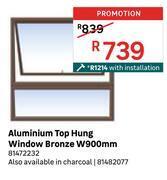 Leroy Merlin Aluminium top hung window bronze w900mm 81472232 offer