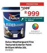 Leroy Merlin Dulux weatherguard fine textured exterior paint brilliant white 81416391-20l offer