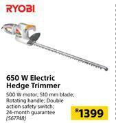 Builders Warehouse Ryobi 650w electric hedge trimmer offer