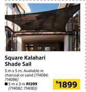 Builders Warehouse Square kalahari shade sail-5m x 5m offer