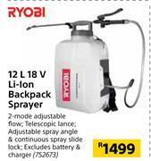 Ryobi 12l 18v li-ion backpack sprayer