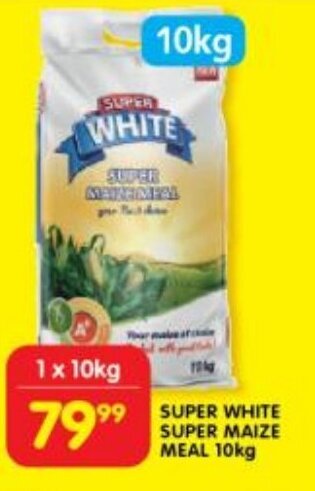 Shoprite SUPER WHITE SUPER MAIZE MEAL 10kg offer