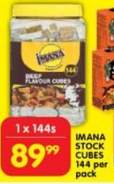 Shoprite IMANA STOCK CUBES 144 per pack offer