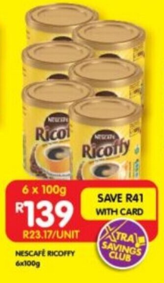 Shoprite NESCAFÉ RICOFFY 6x100g offer