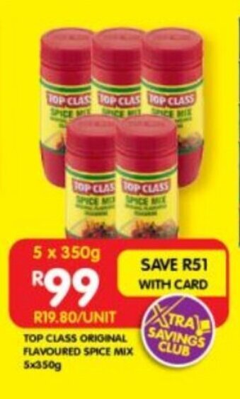 Shoprite TOP CLASS ORIGINAL FLAVOURED SPICE MIX 5x350g offer