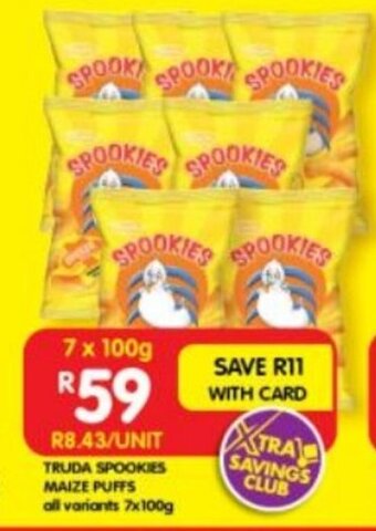 Shoprite TRUDA SPOOKIES MAIZE PUFFS all variants 7x100g offer