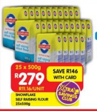 Shoprite SNOWFLAKE SELF RAISING FLOUR 25x500g offer