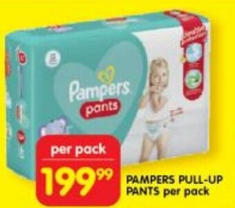 Shoprite PAMPERS PULL-UP PANTS per pack offer