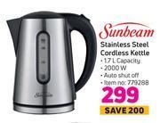 Game Sunbeam stainless steel cordless kettle offer