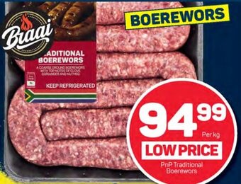 Pick n Pay PnP Traditional Boerewors offer