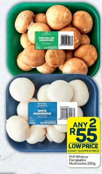 Pick n Pay PnP White or Portabellini Mushrooms 250g offer