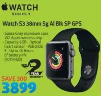 Incredible Connection Watch S3 38mm Sg AI Blk SP GPS offer