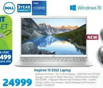 Incredible Connection Dell Inspiron 15 5502 Laptop offer