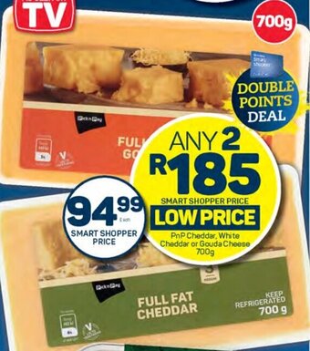 Pick n Pay PnP Cheddar, White Cheddar or Gouda Cheese 700g offer