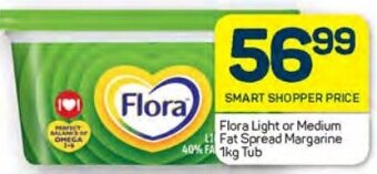 Pick n Pay Flora Light or Medium Fat Spread Margarine FA 1kg Tub offer